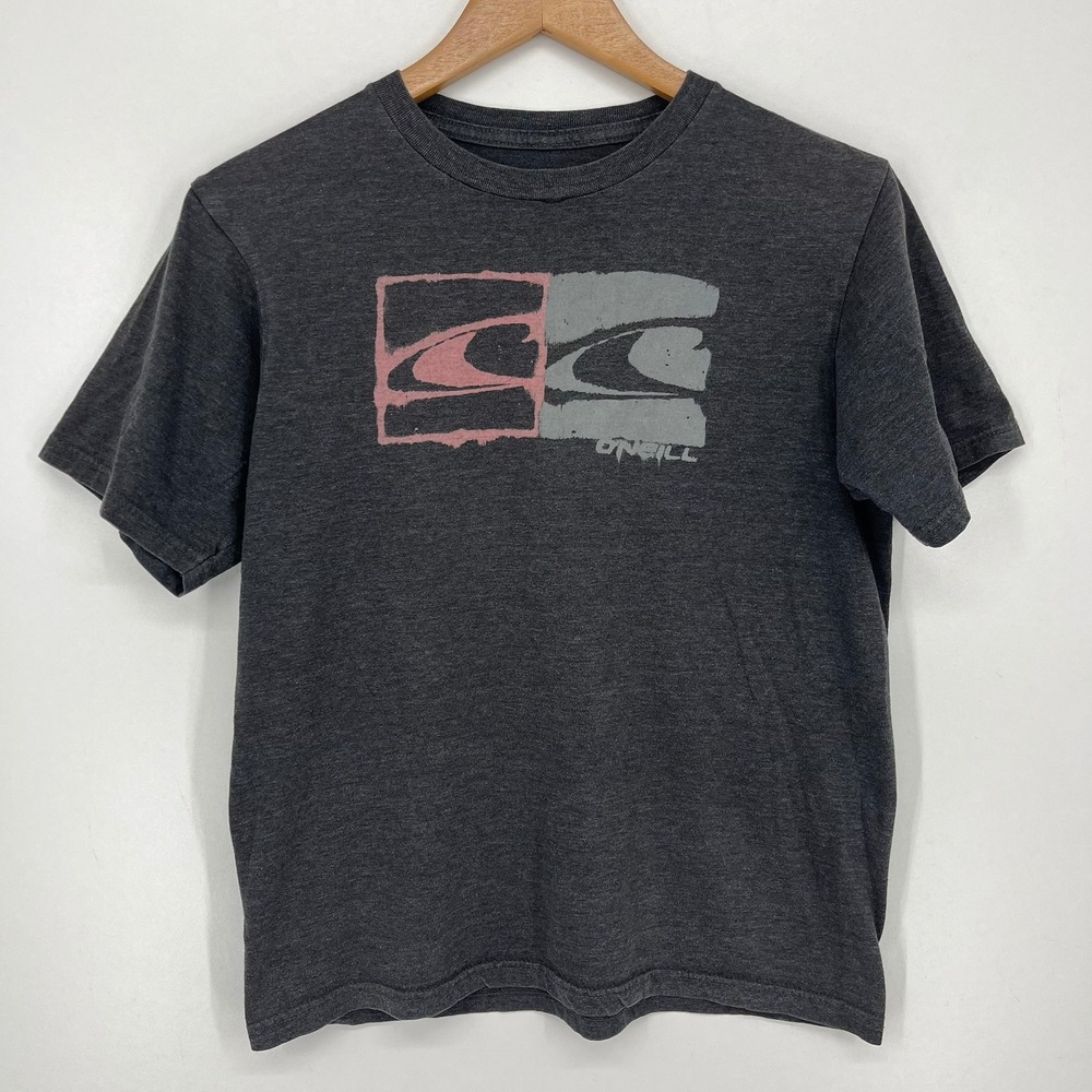 O'Neill Boys Premium Fit Graphic Tee Shirt Heather Charcoal Gray Large